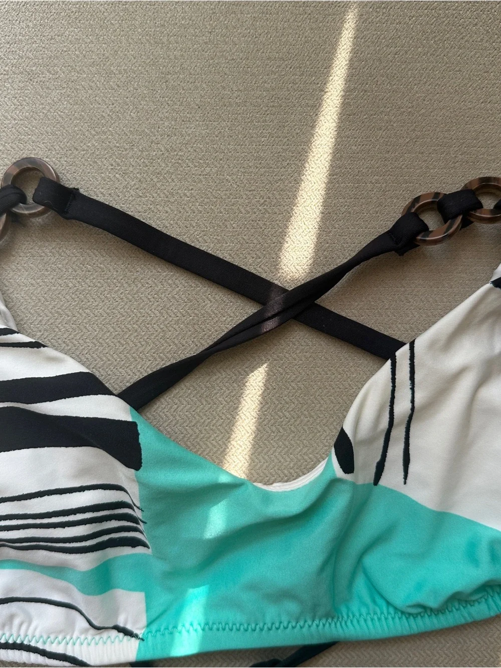 Trina Turk Copacabana Bikini Set - Mint & Black Print